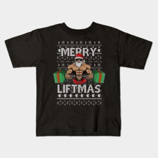 Merry Liftmas Christmas Xmas Fitmas Fitness Santa Holiday 7 Kids T-Shirt